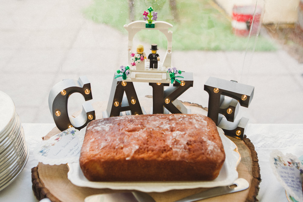 Cake Table Lego Middle Coombe Farm Wedding Emma Stoner Photo