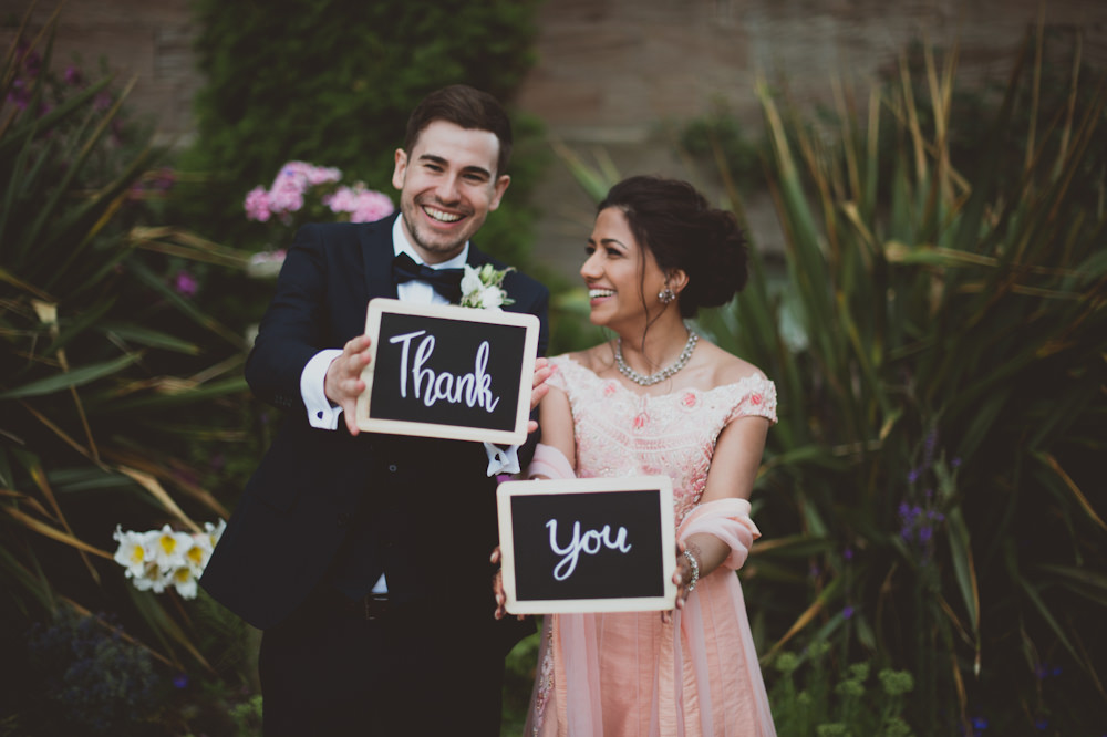 Thank You Sign Board Chalk Black Newton Hall Wedding Sasha Weddings