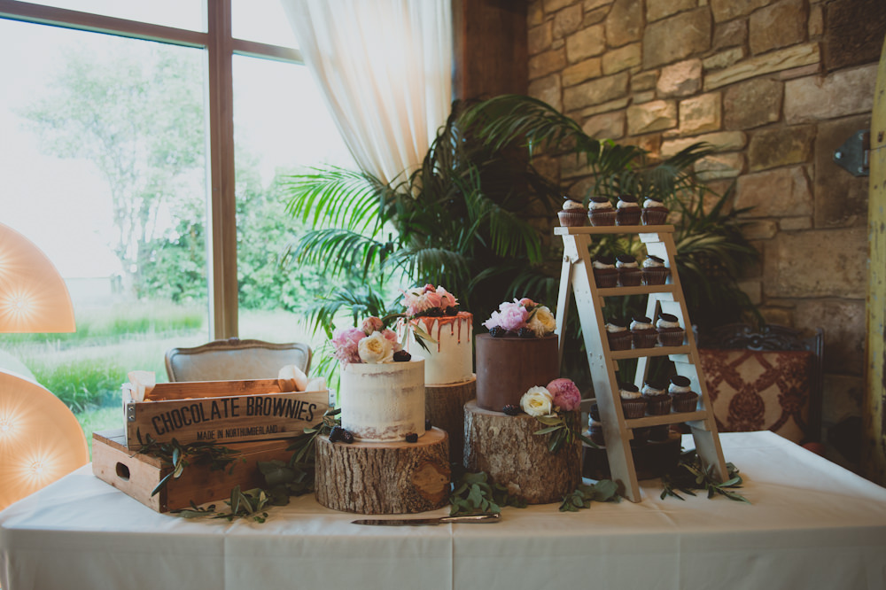 Dessert Table Cakes Logs Newton Hall Wedding Sasha Weddings