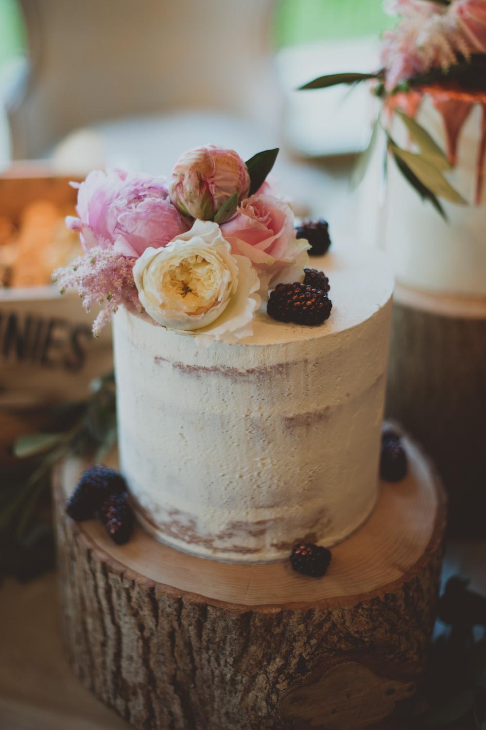 Semi Naked Cake Flowers Fruit Log Newton Hall Wedding Sasha Weddings