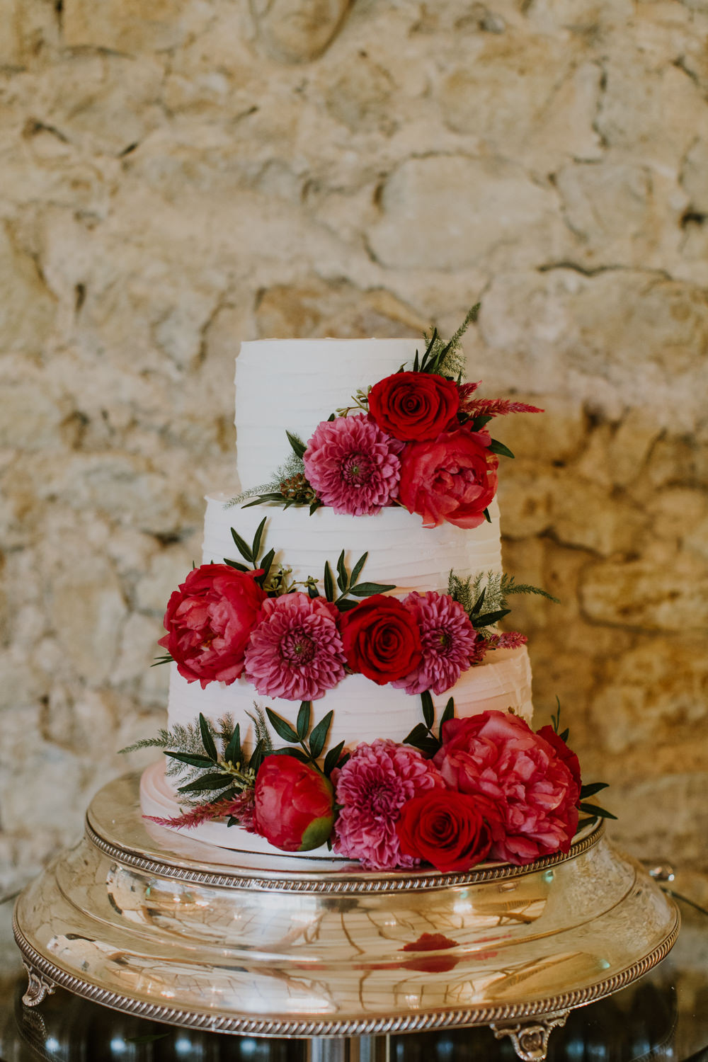 Floral Tier Cake Flowers Pink Notley Abbey Wedding Alexandra Jane Photography