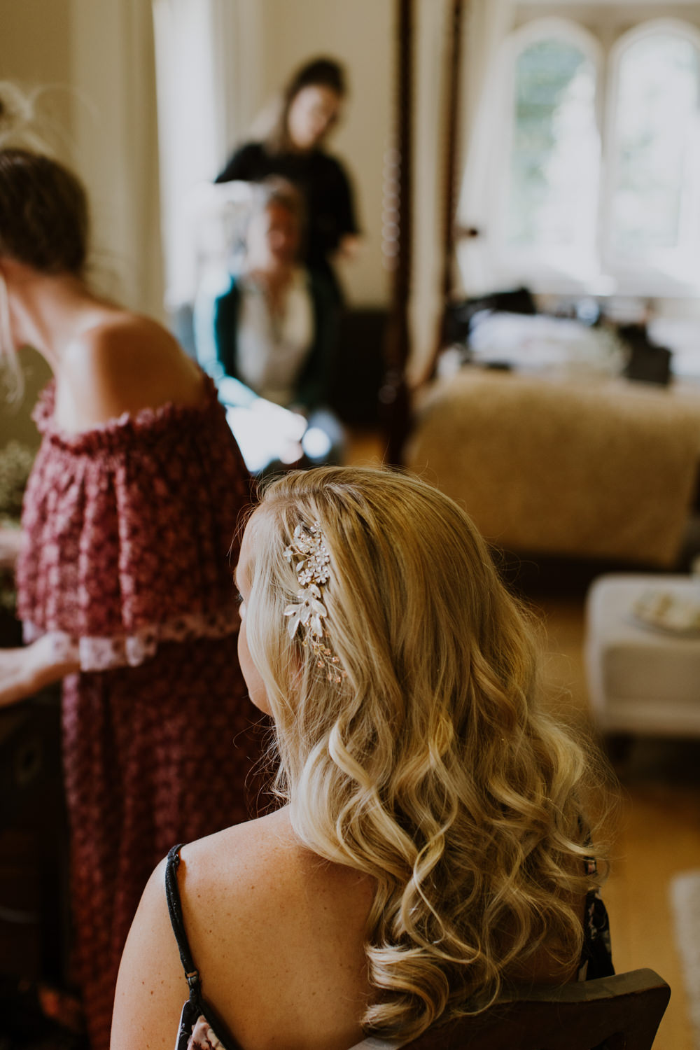 Hair Bride Bridal Waves Long Accessory Notley Abbey Wedding Alexandra Jane Photography