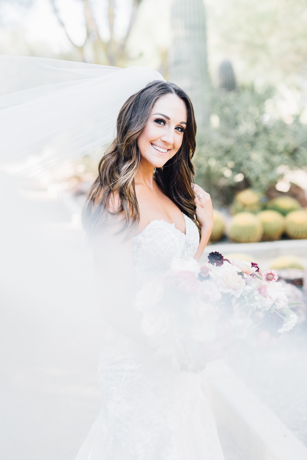 Bride Hair Bridal Long Waves Romantic Soft Elopement Wedding Las Vegas Kristen Joy Photography