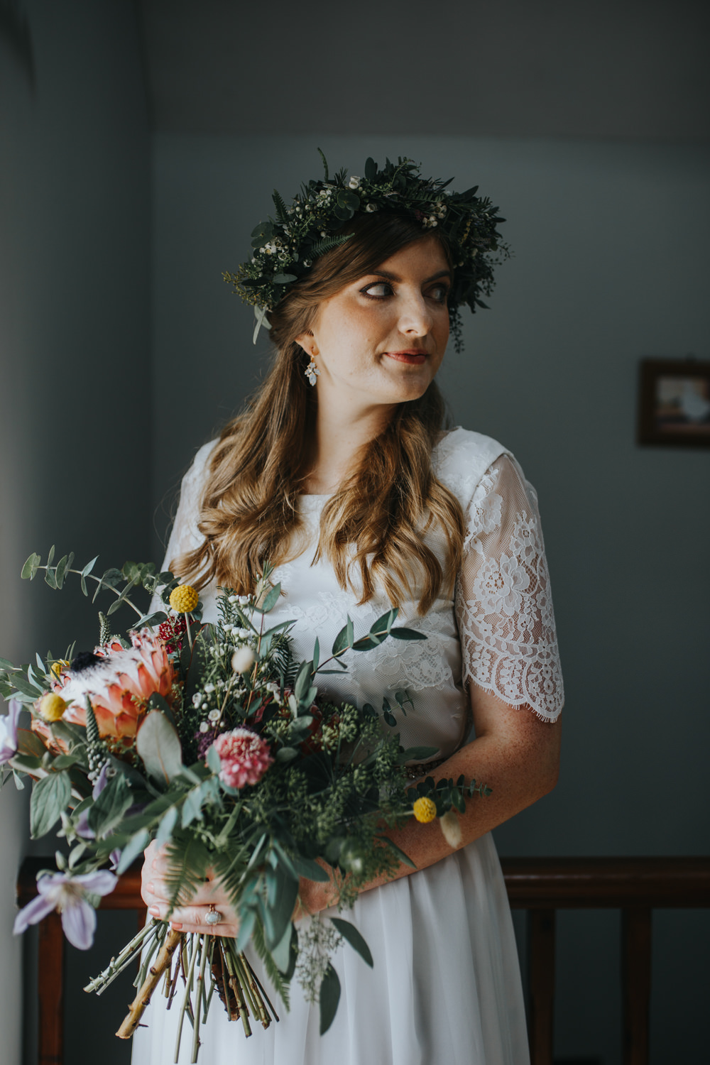 Bride Bridal Flower Crown Shiningford Manor Wedding Magda K Photography