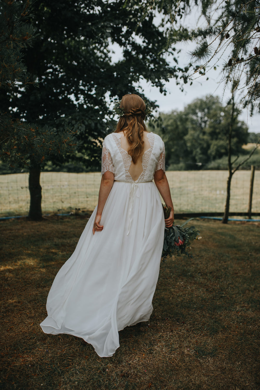 Bride Bridal Dress Gown Sleeves Lace Skirt Shiningford Manor Wedding Magda K Photography