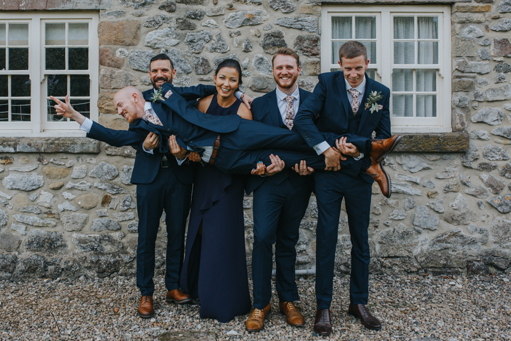 Groom Groomsmen Suits Floral Tie Shiningford Manor Wedding Magda K Photography