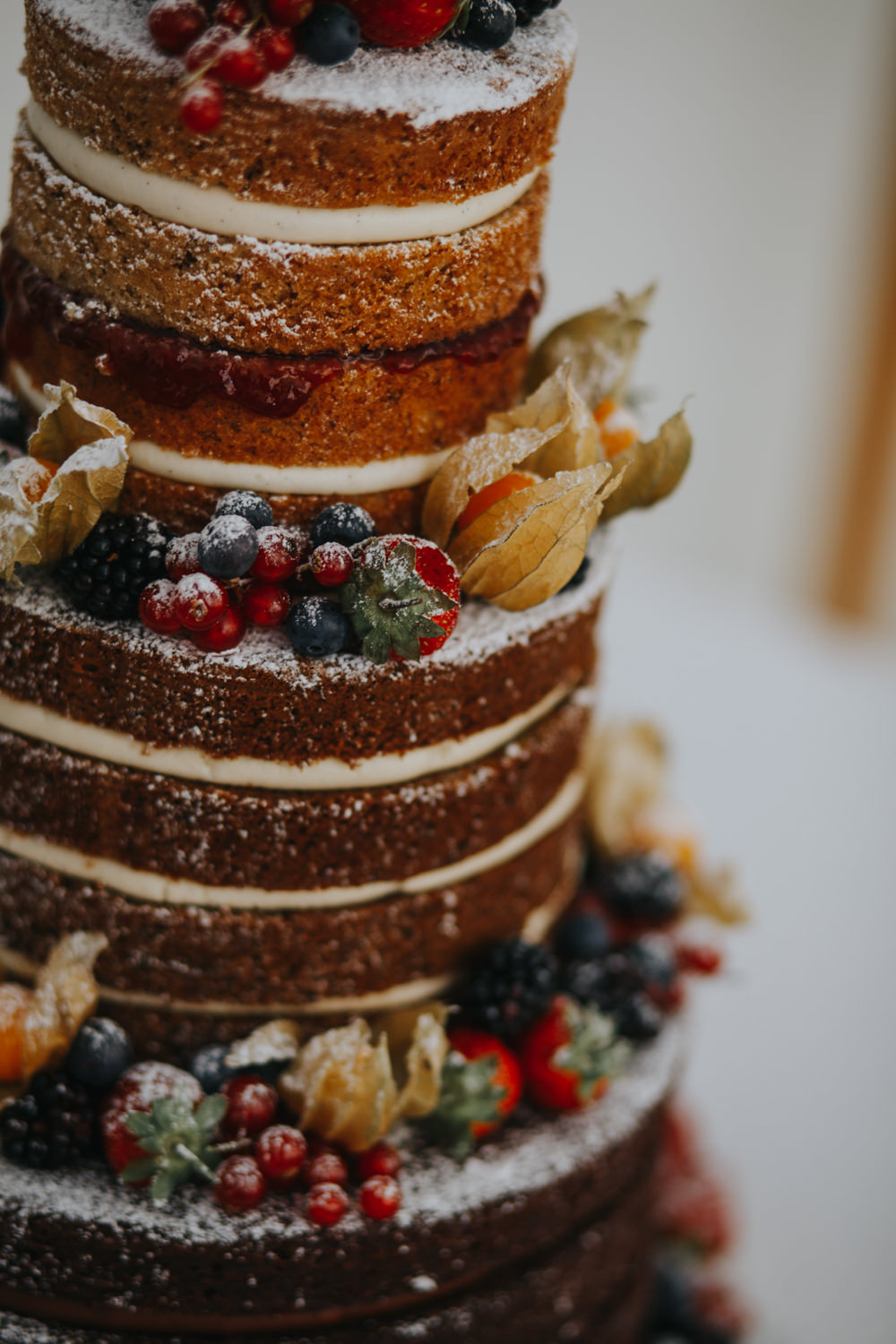 Naked Cake Sponge Layer Fruits Icing Shiningford Manor Wedding Magda K Photography
