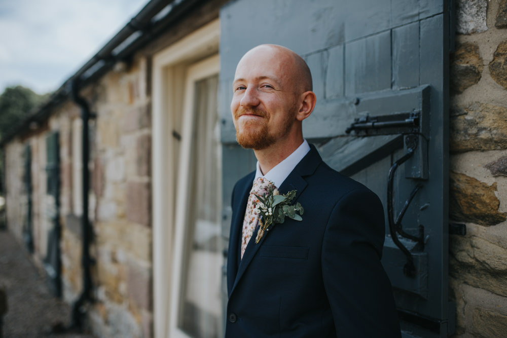 Groom Suit Floral Tie Shiningford Manor Wedding Magda K Photography