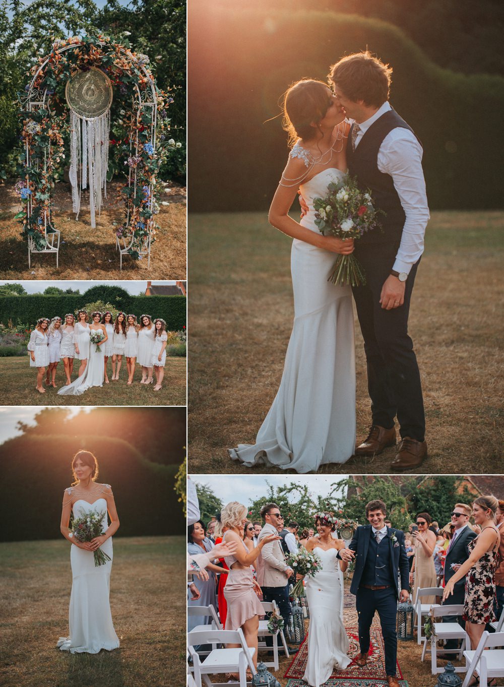 Summer Boho Outdoor Wedding with A Persian Rug Aisle & Dreamcatchers A Little Picture