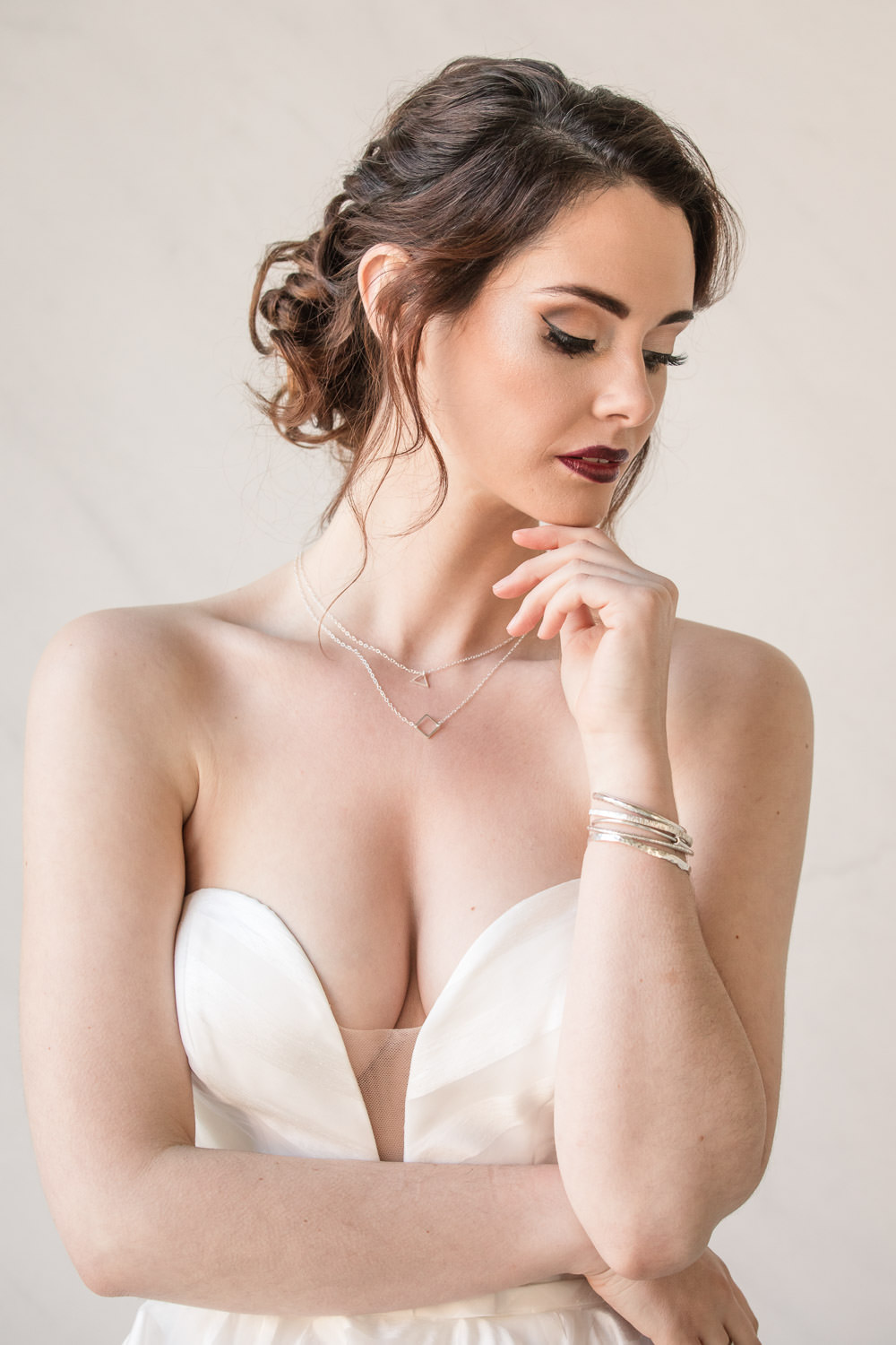 Bride Bridal Make Up Red Lip Winter Luxe Wedding Ideas Becky Harley Photography