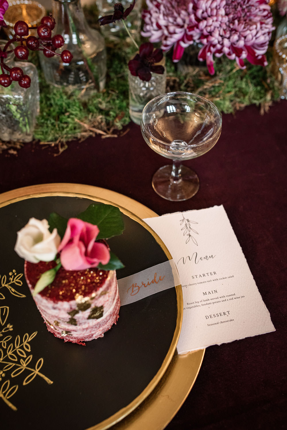 Place Setting Stationery Glassine Name Calligraphy Winter Luxe Wedding Ideas Becky Harley Photography