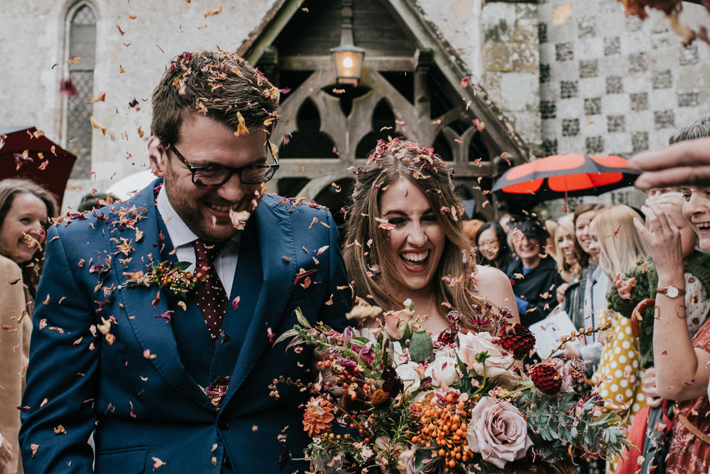 Confetti Throw Barford Park Barn Wedding Faye Green Photography