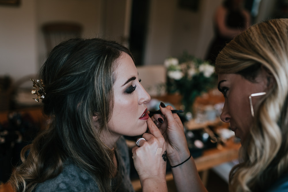 Bride Bridal Make Up Barford Park Barn Wedding Faye Green Photography