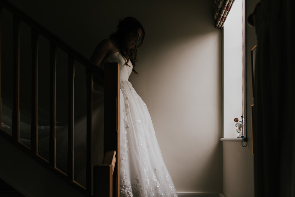 Bride Bridal Dress Gown Strapless Sweetheart Lace Barford Park Barn Wedding Faye Green Photography