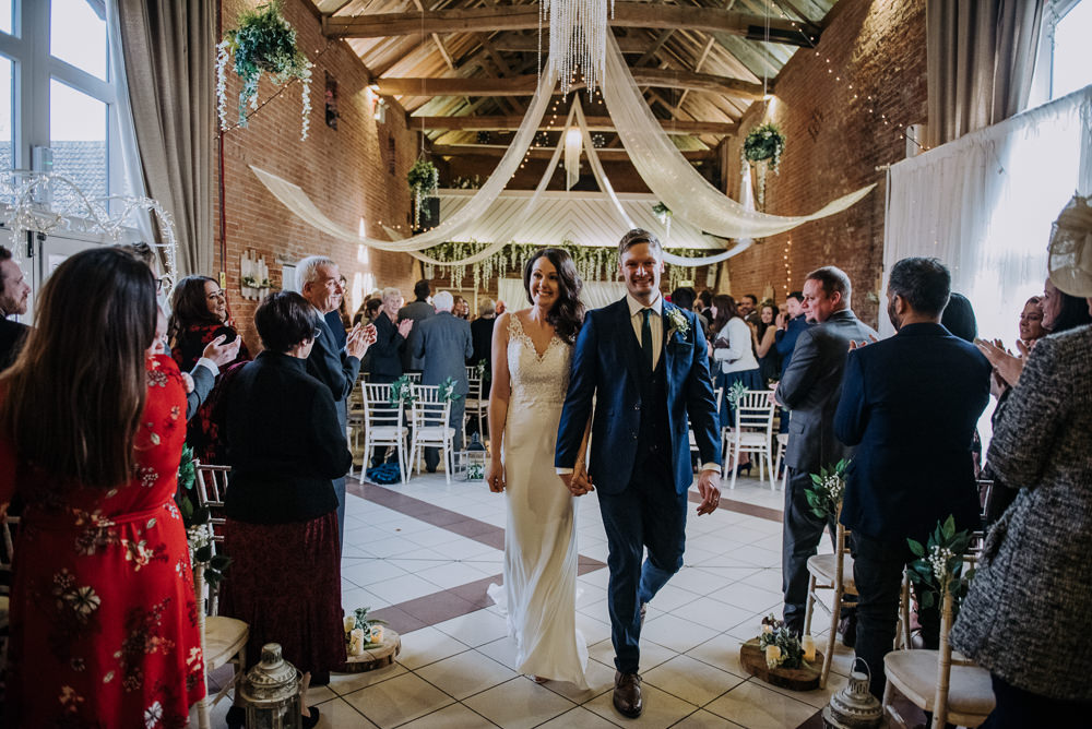 Bride Bridal Wed2B Dress Gown Sleeveless Embellishment Lace Groom Navy Barn Elsham Hall Wedding Wedding Kazooieloki Photography