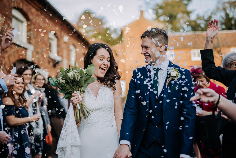 Bride Bridal Wed2B Dress Gown Sleeveless Embellishment Lace Groom Confetti Greenery Bouquet Barn Elsham Hall Wedding Wedding Kazooieloki Photography