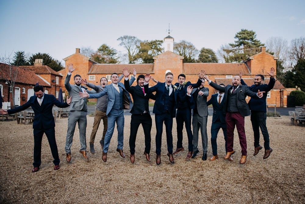 Groomsmen Mismatched Barn Elsham Hall Wedding Wedding Kazooieloki Photography