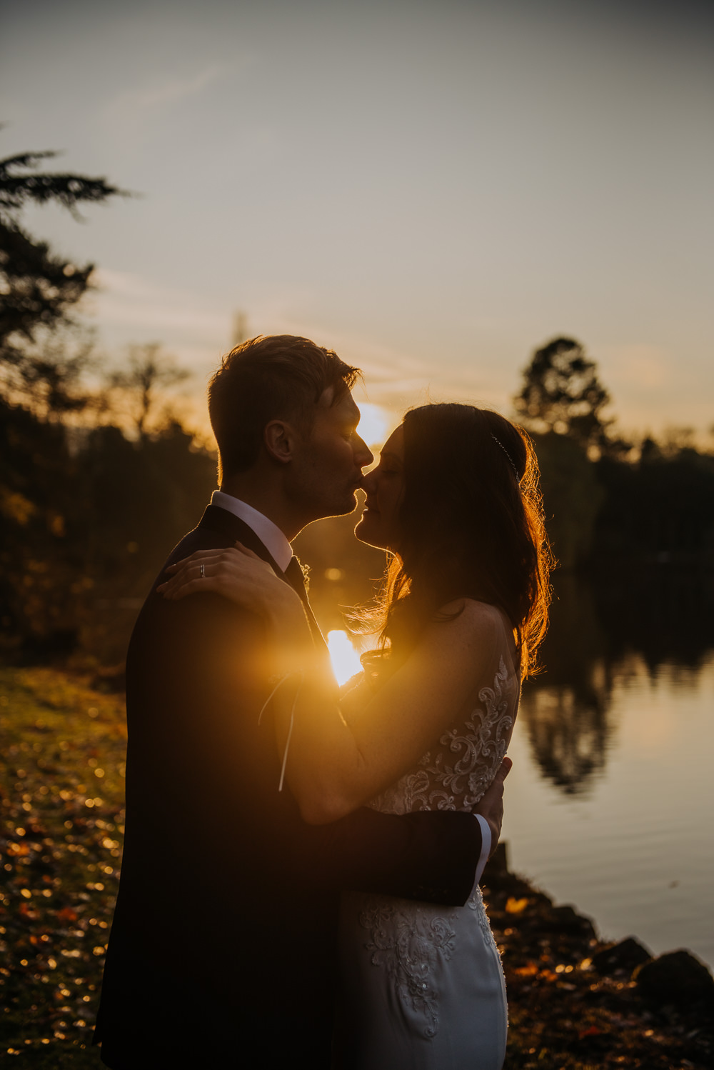 Bride Bridal Wed2B Dress Gown Sleeveless Embellishment Lace Groom Sunset Barn Elsham Hall Wedding Wedding Kazooieloki Photography
