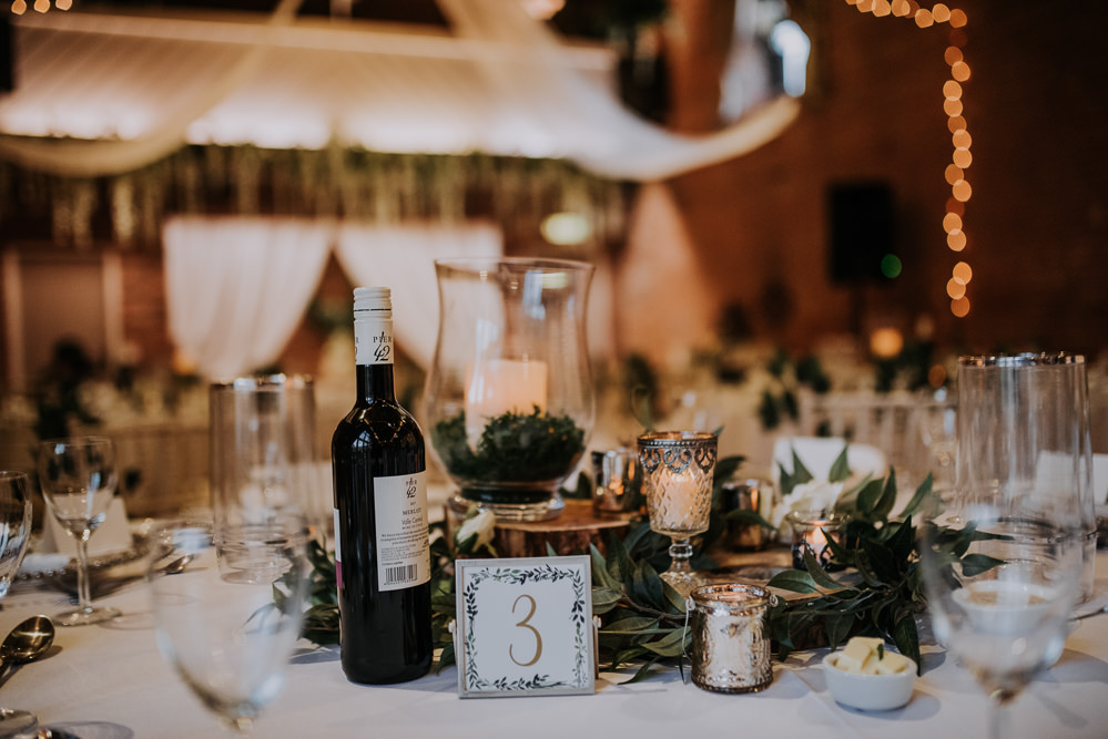 Table Centre Greenery Candles Vase Barn Elsham Hall Wedding Wedding Kazooieloki Photography