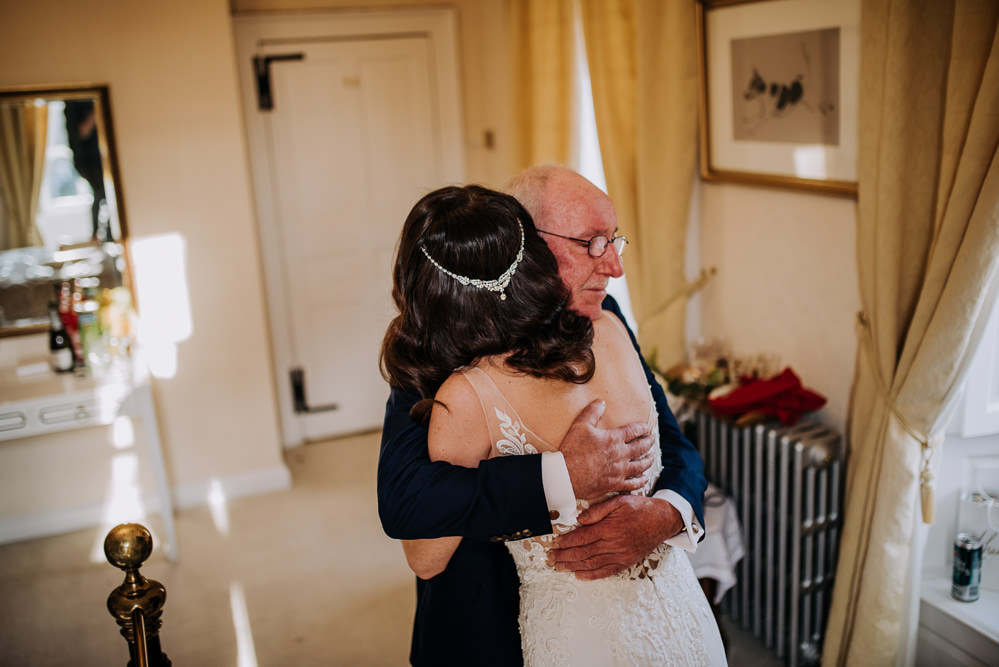 Bride Bridal Low V Back Dress Jewelled Hair Piece Barn Elsham Hall Wedding Wedding Kazooieloki Photography