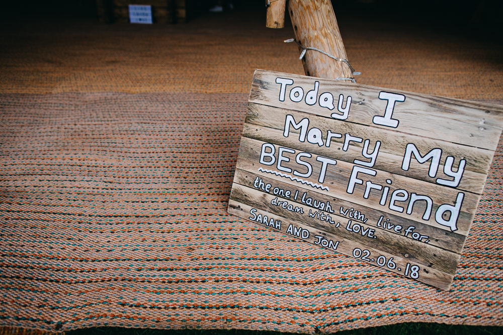 Wooden Sign Painted Rustic Quote Bawdon Lodge Farm Wedding Hannah Hall Photography