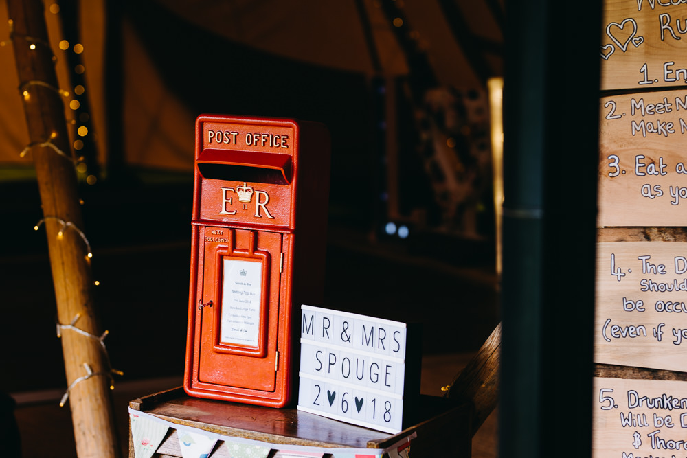 Post Box Card Box Bawdon Lodge Farm Wedding Hannah Hall Photography