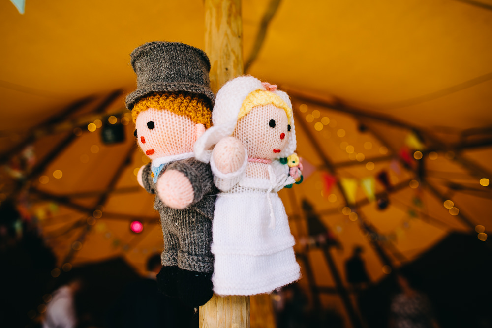 Knitted Bride Groom Decor Bawdon Lodge Farm Wedding Hannah Hall Photography