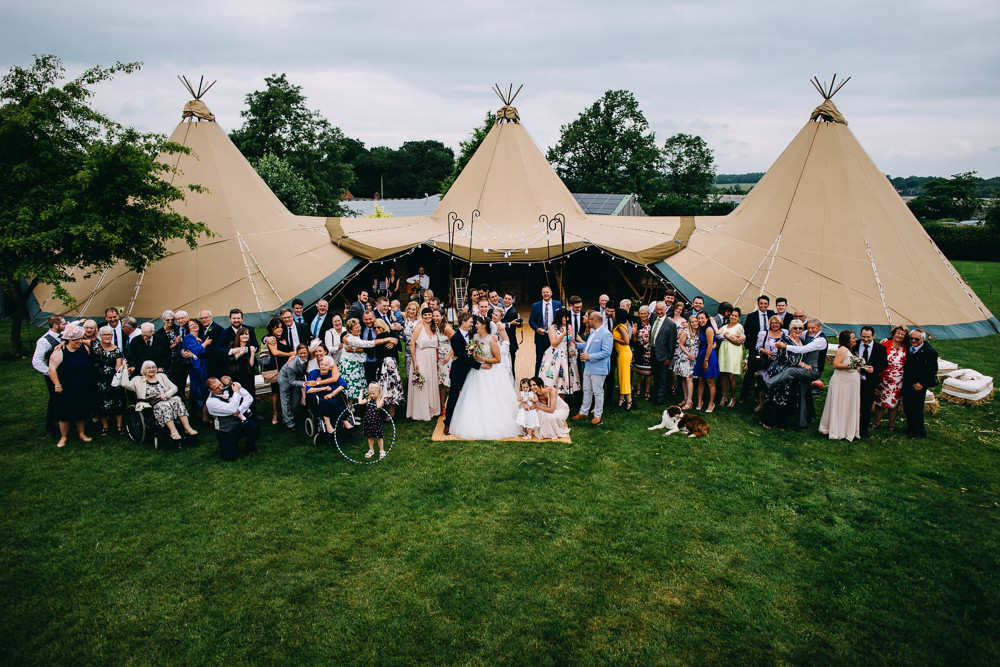 Tipi Bawdon Lodge Farm Wedding Hannah Hall Photography