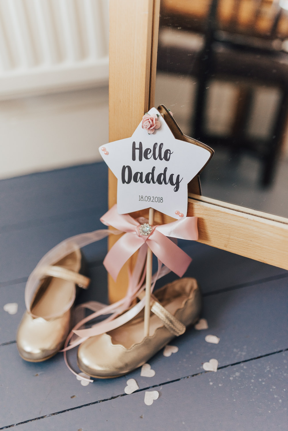 Flower Girl Wand Sign Star Ribbon Beacon House Wedding Elopement Rebecca Carpenter Photography