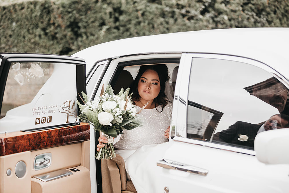 Bride Bridal Separates Sparkly Long Sleeve Fish Tail Button Back Veil White Greenery Bouquet Big Barn Wedding Ashley The Vedrines Photography