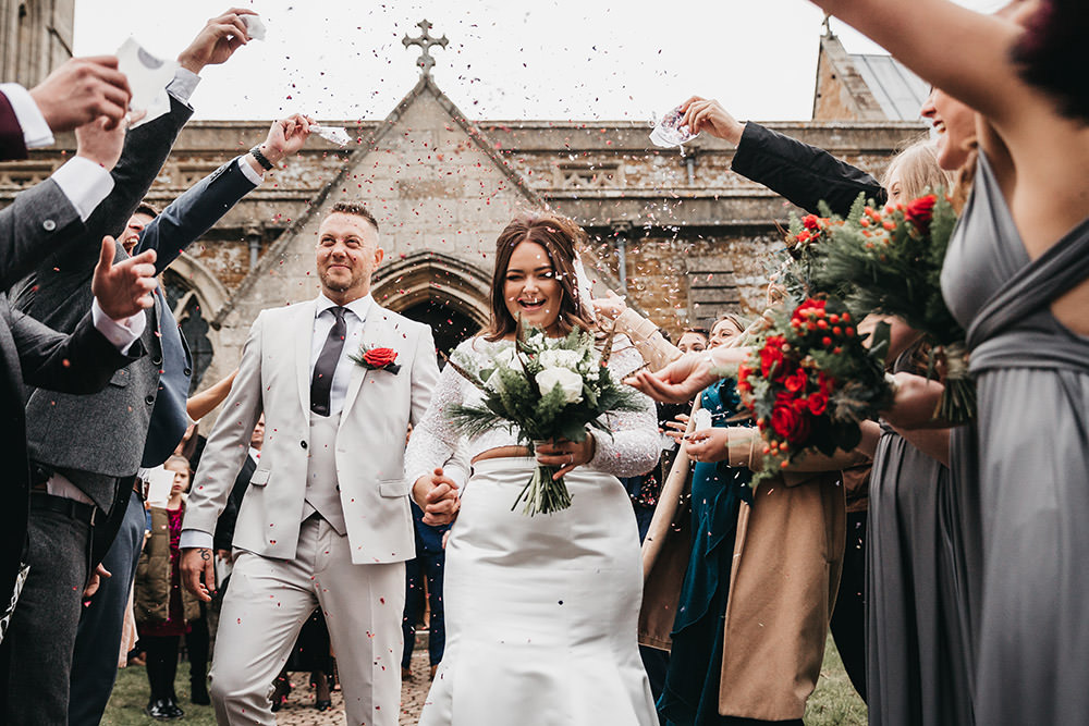 Bride Bridal Separates Sparkly Long Sleeve Fish Tail Button Back Groom Cream Waistcoat Suit Veil Confetti Big Barn Wedding Ashley The Vedrines Photography