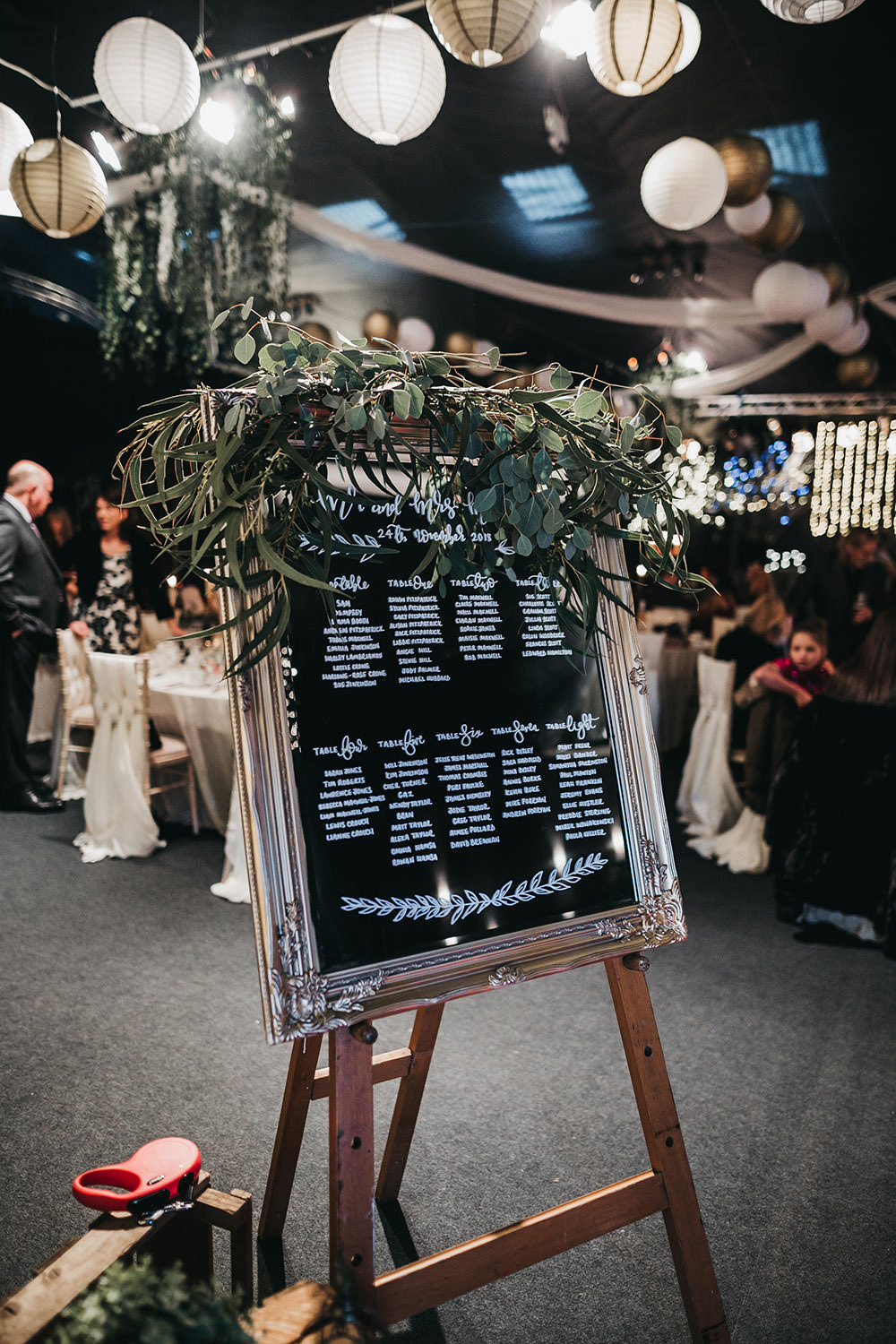 Mirror Table Plan Gold Frame Greenery Big Barn Wedding Ashley The Vedrines Photography