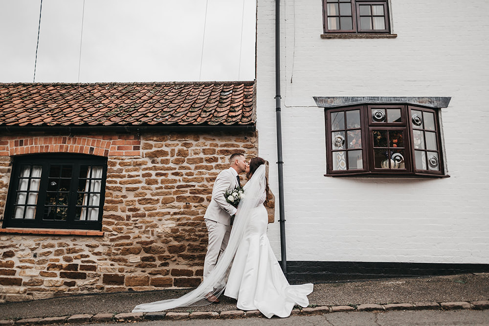 Bride Bridal Separates Sparkly Long Sleeve Fish Tail Button Back Groom Cream Waistcoat Suit Veil Big Barn Wedding Ashley The Vedrines Photography