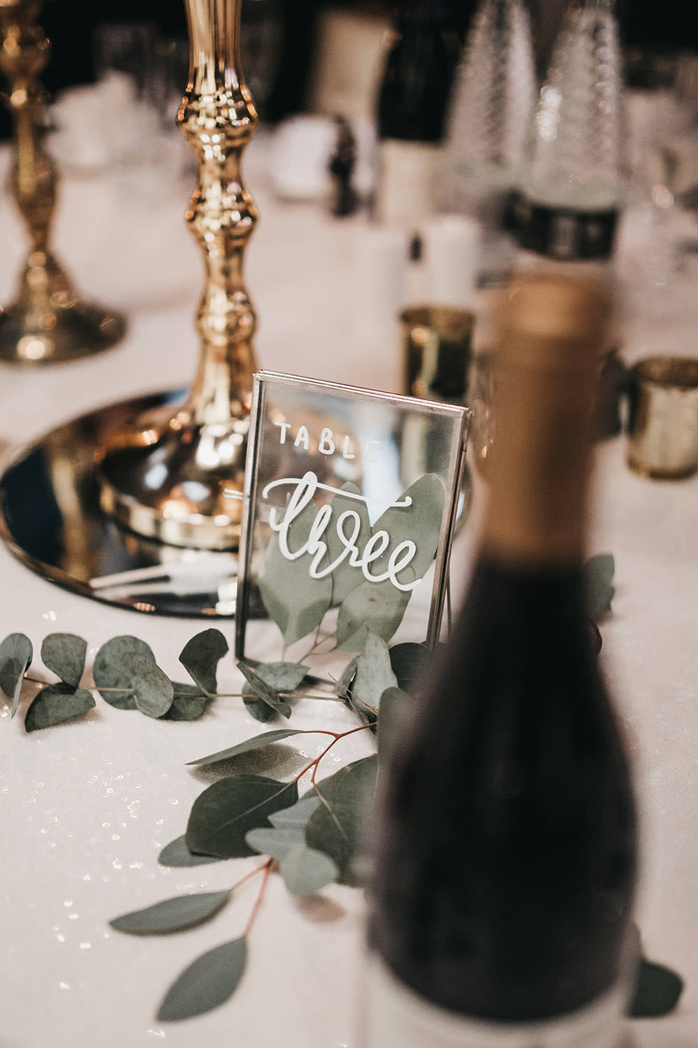 Table Number Frame Calligraphy Glass Eucalyptus Big Barn Wedding Ashley The Vedrines Photography
