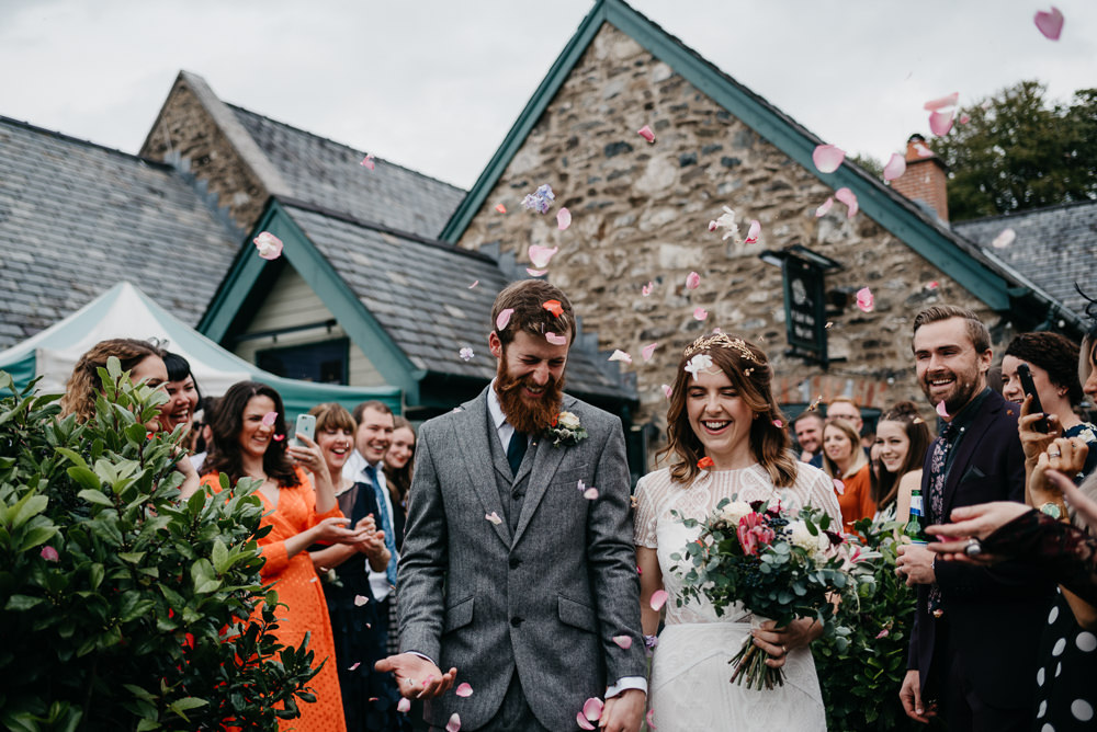 Confetti Throw Bodnant Welsh Food Wedding Elaine Williams Photography