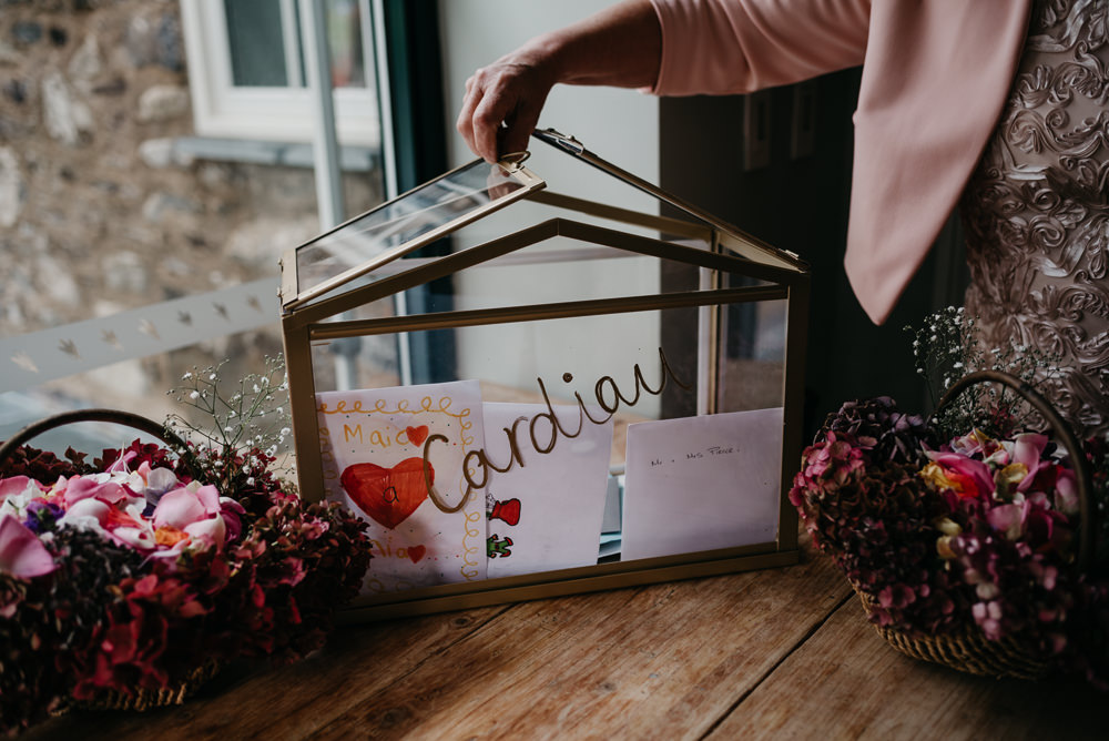 Card Box Glass Terrarium Bodnant Welsh Food Wedding Elaine Williams Photography