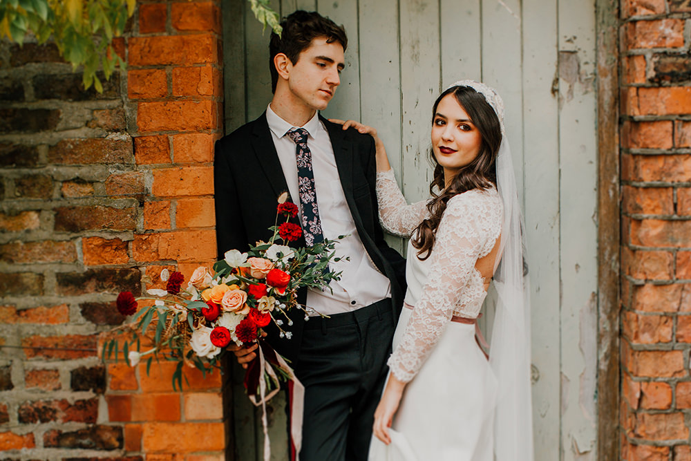 Groom Suit Floral Tie Bohemian Music Folk Wedding Ideas Gail Secker Photography