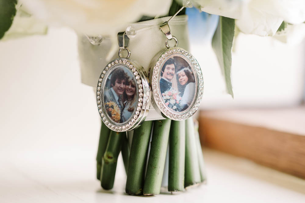 Memory Locket Brooch Bouquet Bride Bridal Parents Wedding Brewerstreet Farmhouse Wedding Danielle Smith Photography
