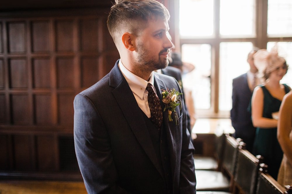 Groom Suit Blue Check Cherwell Boathouse Wedding Claudia Rose Carter Photography