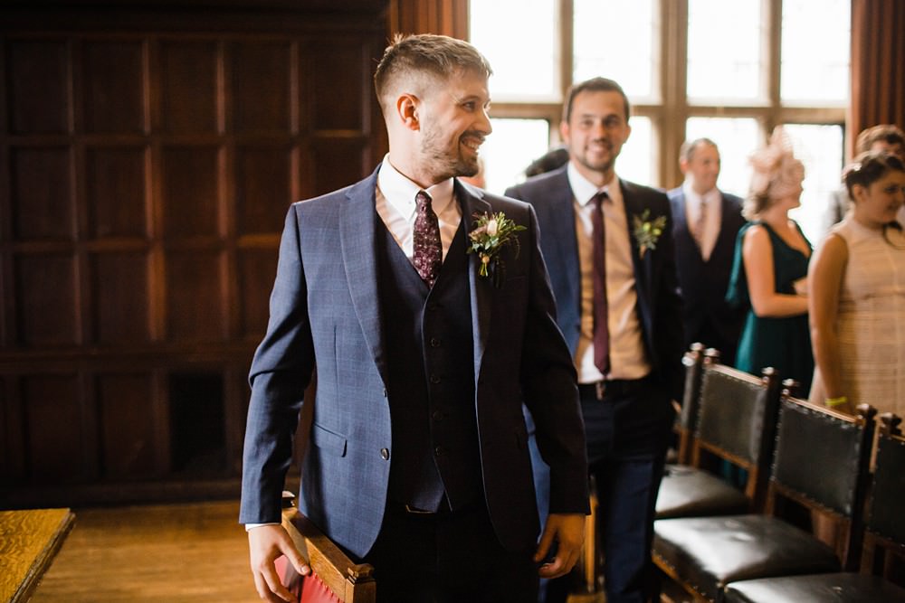 Groom Suit Blue Check Cherwell Boathouse Wedding Claudia Rose Carter Photography