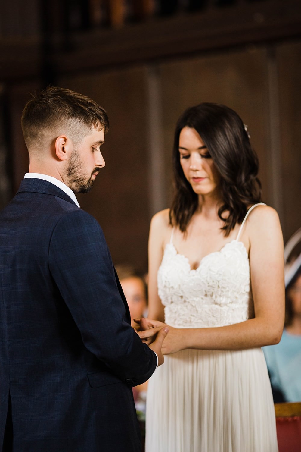 Dress Gown Bride Bridal Two Piece Top Skirt Catherine Deane Cherwell Boathouse Wedding Claudia Rose Carter Photography