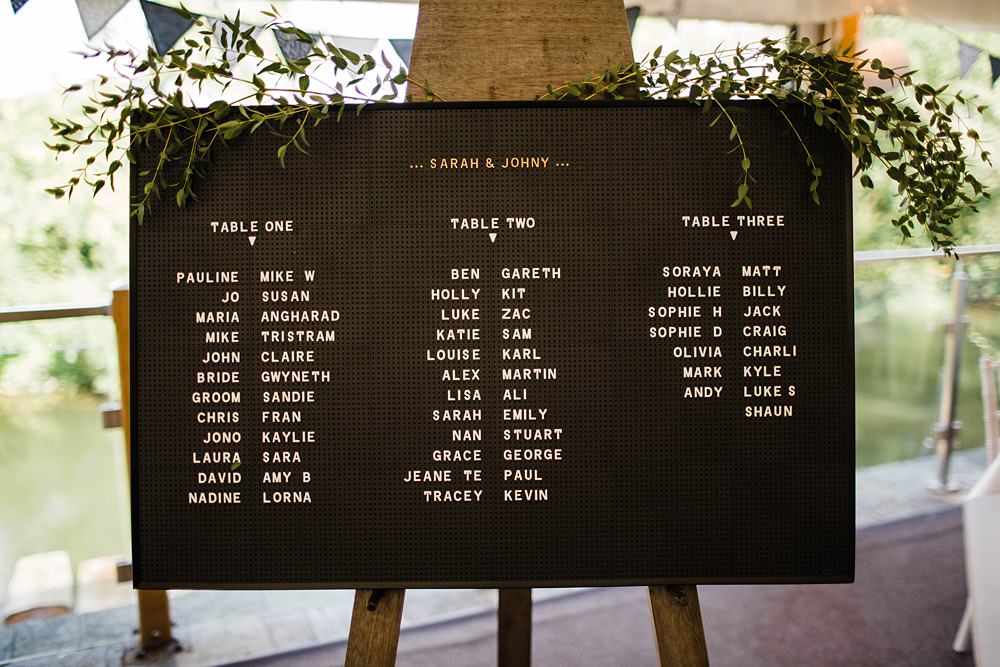 Peg Board Seating Plan Table Chart Cherwell Boathouse Wedding Claudia Rose Carter Photography