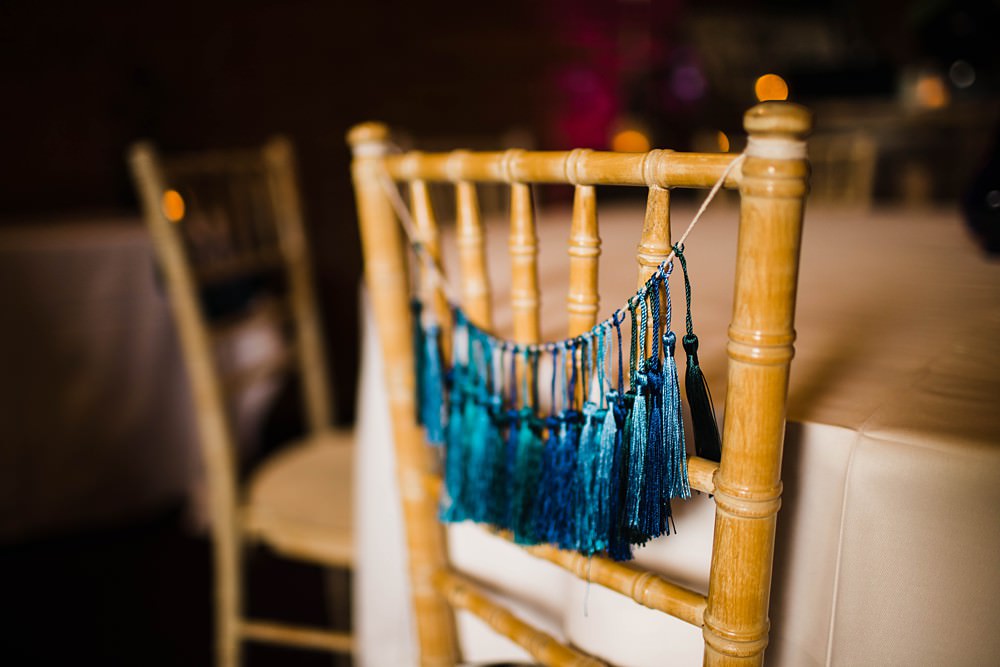 Blue Green Chair Tassel Backs Decor Cherwell Boathouse Wedding Claudia Rose Carter Photography