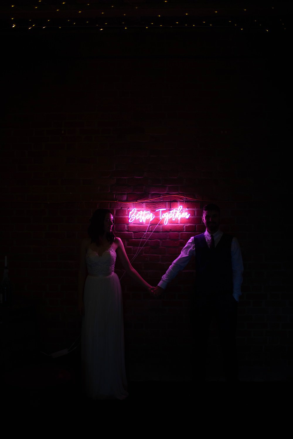 Neon Sign Cherwell Boathouse Wedding Claudia Rose Carter Photography