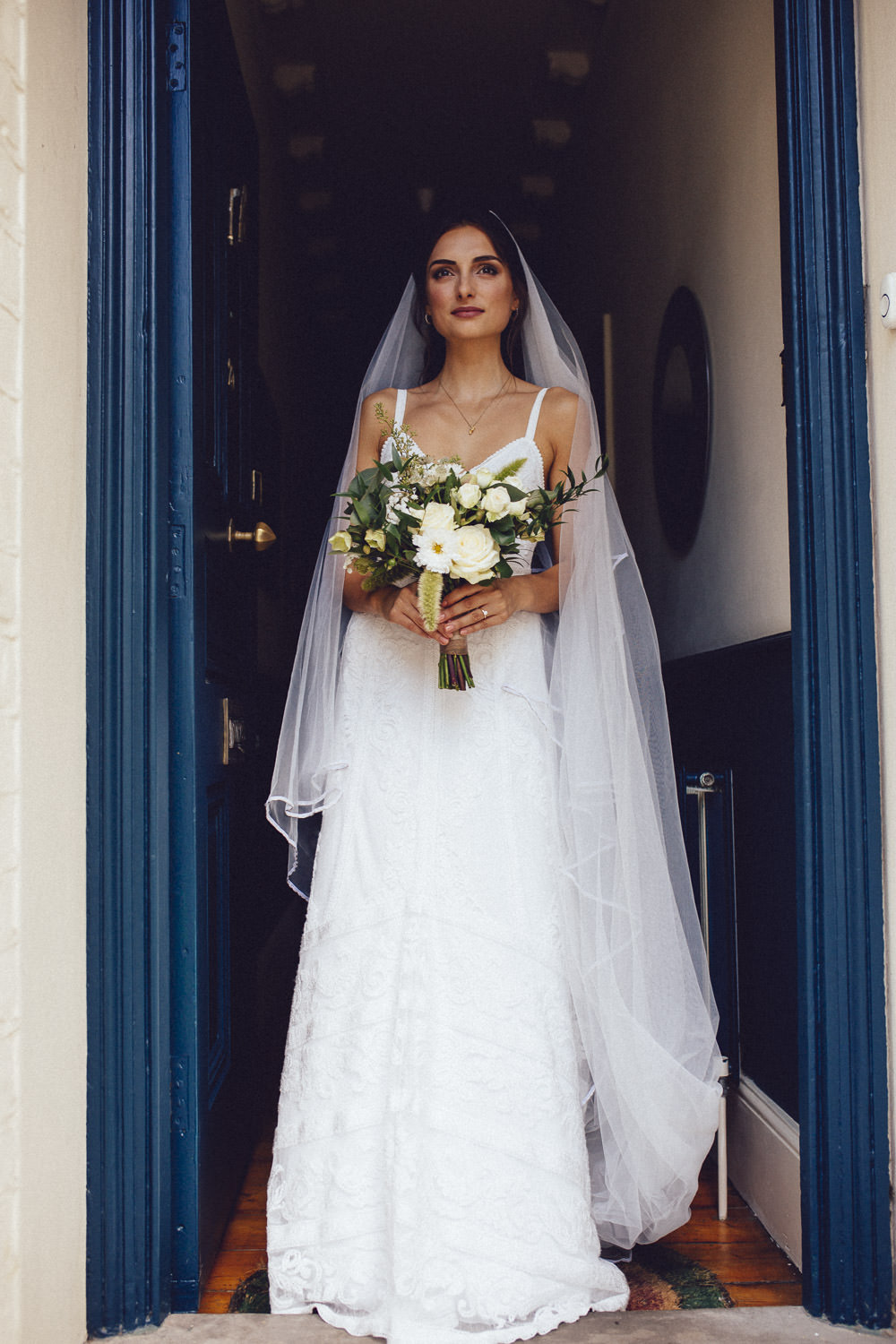 Dress Gown Bride Bridal Veil Grace Loves Lace Straps Train Clapton Country Club Wedding Curious Rose Photography