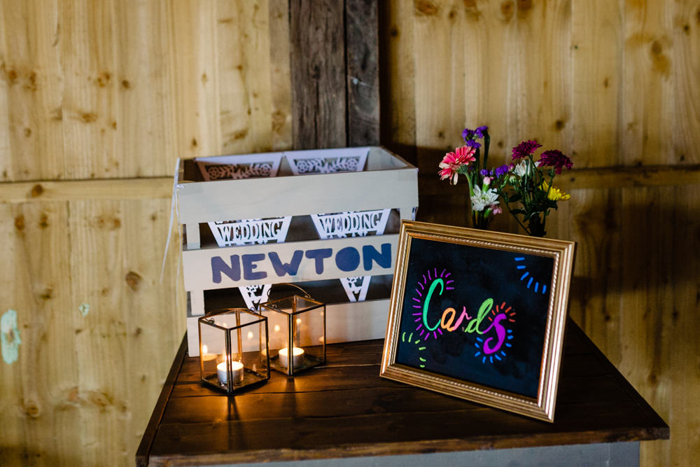 Wooden Card Box Colourful Festival Party Wedding Emma and Rich Photography