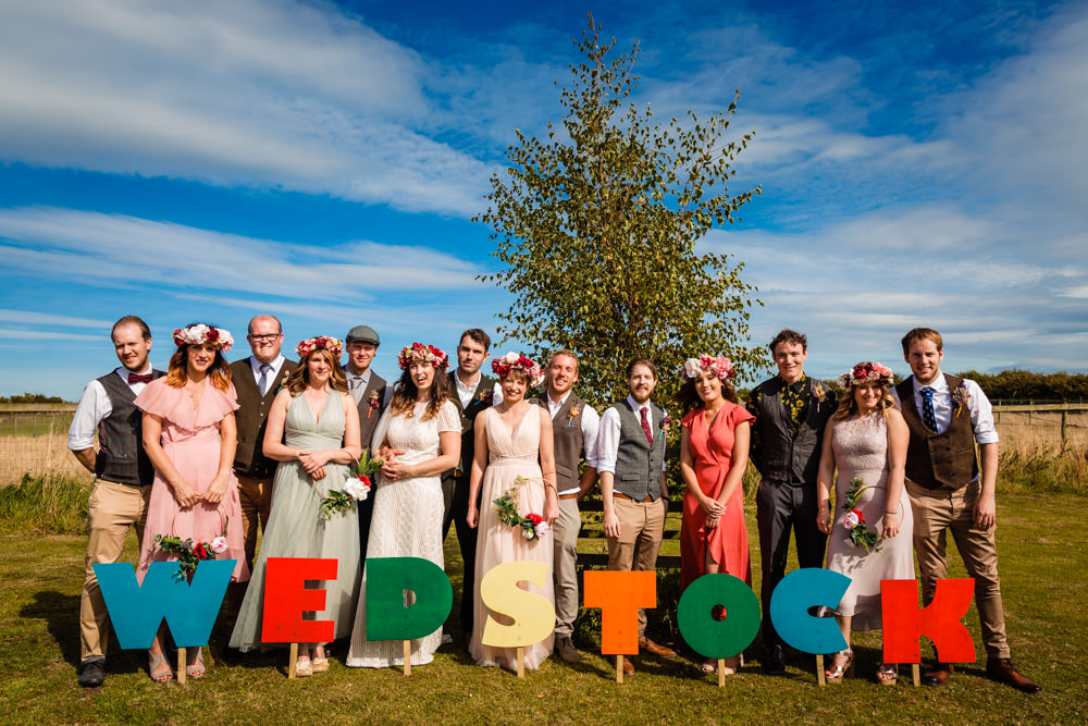 Letter Sign Outdoors Signage Colourful Festival Party Wedding Emma and Rich Photography