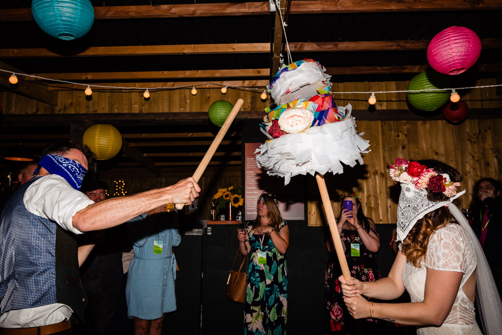 Pinata Game Cake Colourful Festival Party Wedding Emma and Rich Photography