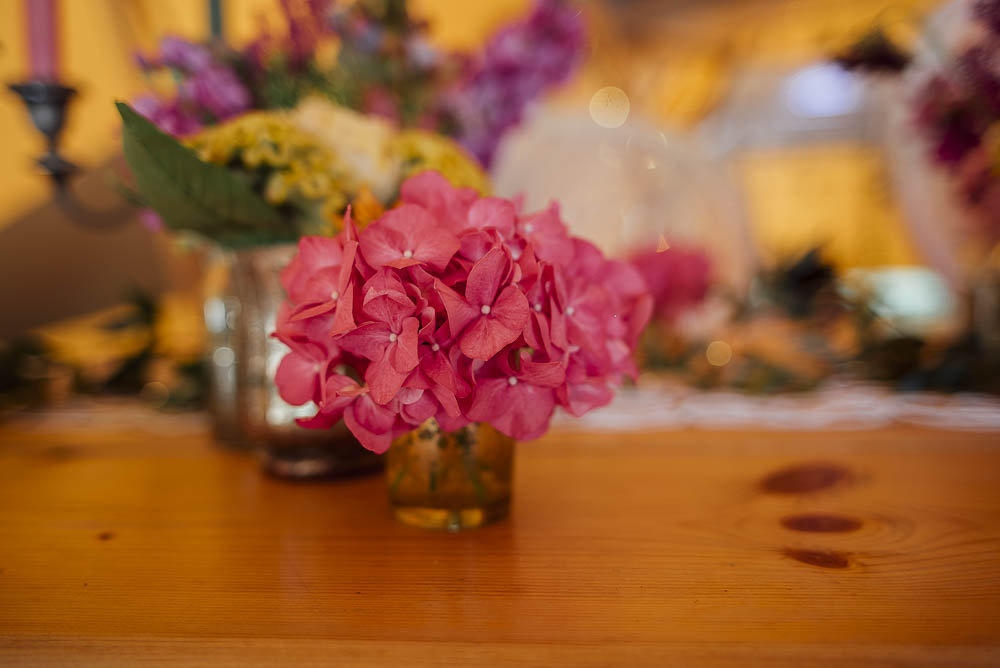Hydrangea Pink Colourful Pretty Floral Tipi Boho Wedding Ideas Purple Pear Tree Photography