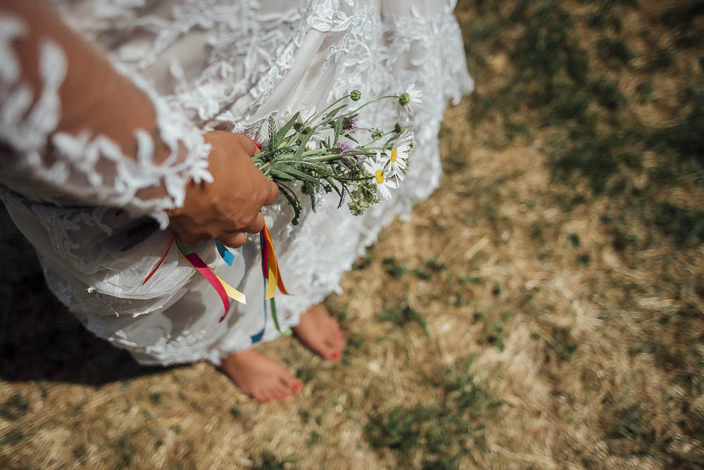Small Posy Bouquet Flowers Bride Bridal Wild Colourful Pretty Floral Tipi Boho Wedding Ideas Purple Pear Tree Photography